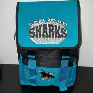 Vintage San Jose Sharks Retreat Backpack Bag Blue NHL Nasco Little America